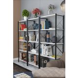 Morpanya Star Metal Kitaplık 5 Raflı Çok Amaçlı Dosya Kitap Rafı Ofis Salon Raf 150 Cm