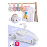 Morpanya Sweet 24 Adet Beyaz Bebek Elbise Askısı 30 Cm Fiyonklu Kelebek Bebek Çocuk Kıyafet Askısı