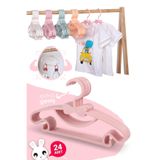 Morpanya Sweet 24 Adet Pembe Bebek Elbise Askısı Fiyonklu Bebek Çocuk Kıyafet Askısı Çocuk Elbise Askısı