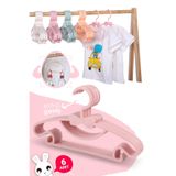 Morpanya Sweet 6 Adet Pembe Bebek Elbise Askısı 30 Cm Fiyonklu Kelebek Bebek Çocuk Kıyafet Askısı
