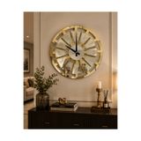 MORPELA Gold Pleksi Ayna Gümüş Pleksi Aynalı Duvar Saati 45 cm Sessiz Akar Mekanizma Modern Dekoratif Saat