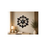 MORPELA Modern Siyah MDF Duvar Saati 40 Cm Sessiz Akar Mekanizmalı Dekoratif Geometrik Tasarım Salon Ofis Mutfak Duvar Saati