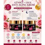 Mor&pembe Gündüz ve Gece Yüz Kremi Seti, Kolajen, Niasinamid, Hyaluronik Asit, C Vitamini, Gül Ekstraktlı, 50 ml x 2
