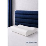 Morphello Çift Boyun Destekli Ortopedik Visco Yastık 54X40 cm – Ergonomik Baş Boyun Yastığı, Orta Sert, Yıkanabilir Kılıflı - Beyaz