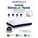 Morphello Klimalux Birinci Sınıf Klimalı Yastık 50x70 Cm 800 Gr Silikon Elyaf Dolgulu Nefes Alan Yan Spacer Makinede Yıkanabilir Beyaz-lacivert Spacer