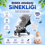 Morpheus Home Beyaz Bebek Arabası Sinekliği Bebek Cibinlik Tüm Bebek Arabası & Puset Modellerine Uygun, Lastikli XXL Cibinlik