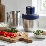 Morphy Richards Çok Amaçlı 3 Kaseli Doğrayıcı – 0.8L / 1.2L / 1.5L - Mavi