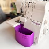 Morpiko Overlok Makinesi Atık Kutusu – Singer 14SH654, 14SH754, 14HD854, HD0405S, S010L Modelleriyle Uyumlu – İplik ve Kumaş Artıkları İçin 3D Yazıcı Üretimi Çöp Kutusu, Mor, XL