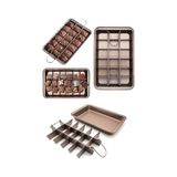Morponi 18 Bölmeli Brownie Kek Kalıbı Paslanmaz Çelik Yanmaz Yapışmaz Kek Kalıbı Fırın Tepsisi Karışık