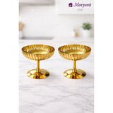 Morponi 2'li Gold Çelik Ayaklı Tatlı & Dondurma Sunumluk Kase Royal Premium - 10 cm