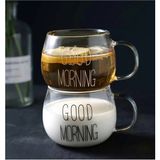 Morponi 2'li Good Morning Cam Kupa 350 ml - Şeffaf