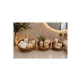 morponi 3'lü Set Rattan Yuvarlak Çok Amaçlı Sepet - Mutfak Meyvelik & Banyo Organizer Düzenleyici SHR328