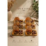 Morponi 6’lı Cam Çay ve Kahve Fincanı Bambu Altlıklı Sunum Seti 150 ml - Şeffaf