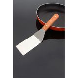 Morponi Ahşap Saplı Paslanmaz Çelik Spatula Pasta Tatlı Baklavacı Spatulası Metal