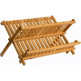 Morponi Bambu Katlanabilir Tabaklık Bulaşıklık Küçük Boy 39 cm x 32 cm x 20cm
