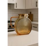 Morponi Borosilikat Cam Amber Salyangoz Desenli Cam Demlik & Sürahi 2000 ml