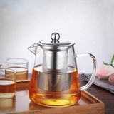 Morponi Borosilikat Cam Çelik Süzgeçli ve Kapaklı Oval Tasarım Çay & Kahve Demliği 750 ml