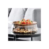 Morponi Borosilikat Cam Lüks Akasya Kapaklı Cam Kase - Sunumluk-Salata Kasesi 18 cm