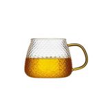morponi Borosilikat Cam Lüks Buzlu Cam Kupa Gold Sap Detaylı 350 ml 1 Adet