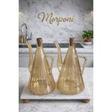 Morponi Mermer Stantlı Glazzy Çizgili Tasarım Yağdanlık 750 ml +750 ml Amber