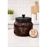 Morponi Metal Kapaklı Cam Çok Amaçlı Erzak Kavanozu Amber 1500 ml (1,5 Lt) - 1 Adet
