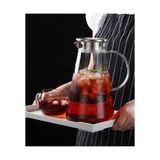 Morponi Metal Kapaklı Cam Sürahi 1600 ml Ateşe Dayanıklı - Şeffaf - 1,6 lt