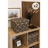 Morport 2 Adet Bohe Çok Amaçlı Kapaklı Kutu Mini Raf Düzenleyici 30X30X24