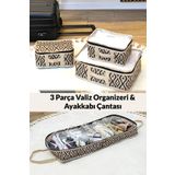 MorPort 3 Parça Valiz Bavul Düzenleyici & Ayakkabı Hurcu