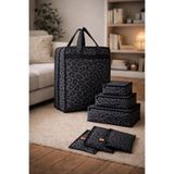 MorPort 7 li Set Premium Ayakkabı Hurcu 6 Bölmeli Ayakkabı Organizer I Leoparlı 6’lı Valiz Düzenleyici Set