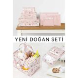 MorPort Yenidoğan Seti, Bavul Organizer, Bebek Bakım ve Alt Bakım Çantası, Pembe