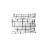 MORRİVAL SİYAH BEYAZ KARELİ 50x70 GİZLİ FERMUARLI 2 ADET YASTIK KILIFI, KARELİ YASTIK KILIFI