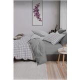MORRİVAL TEK KİŞİLİK ÇİFT TARAFLI GRİ+BEYAZ LASTİKLİ ÇARŞAFLI NEVRESİM TAKIMI, 100*200 LASTİKLİ ÇARŞAF
