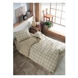 MORRİVAL TEK KİŞİLİK KREM+BEJ LASTİKLİ ÇARŞAFLI NEVRESİM TAKIMI,120x200+35cm, 155x230 Nevresim