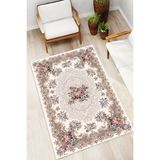 Mortapi Çiçek Desenli Baskılı Kaymaz Yıkanabilir Salon Oturma Odası Mutfak Antre Balkon Halısı Yolluk - 180 x 280 cm - Çok Renkli