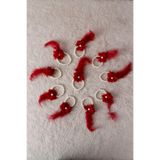 Mortex 10'lu Bordo Tüylü Nedime Bilekliği - Kına, Düğün, Bekarlığa Veda, Bride To Be Aksesuarı