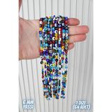 Mortex 6 mm Karışık Çok Renkli Yassı Cam Nazar Boncuğu Dizisi - 1 Dizi (64 Adet) – Bileklik, Kolye, Tesbih, Anahtarlık, Takı Tasarımı ve El İşi Süsleme Malzemesi