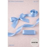 Mortex Bebe Mavi Saten Kurdele 4 cm 10mt - Bohça, Nikah, Nişan, Çeyiz, Hediye, Süsleme, Doğum Günü, Parti