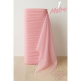 Mortex Bebe Pembe Kristal Tül Boy 1 MT En Sabit 3 MT Nişan, Kına, Düğün,Bohça, Kapı, Doğum, Parti Süslemesi