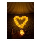 Mortex Beyaz Ledli Kına El Mumu 12 Adet – Tealight, Düğün, Sünnet, Nedime, Bride, Kına