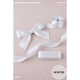 Mortex Beyaz Saten Kurdele 4 cm 10mt - Bohça, Nikah, Nişan, Çeyiz, Hediye, Süsleme, Doğum Günü, Parti