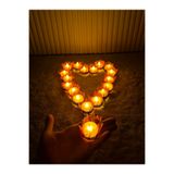Mortex Bordo Ledli Kına El Mumu 12 Adet – Tealight, Düğün, Sünnet, Nedime, Bride, Kına