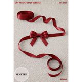 Mortex Bordo Saten Kurdele 2 cm 10mt - Bohça, Nikah, Nişan, Çeyiz, Hediye, Süsleme, Doğum Günü, Parti