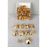 Mortex Gold Altın Lame Lüx 50 Adet Dağıtmalık Hediyelik Kına Kadife Kese Kına, Düğün, Nişan, Sünnet, Nikah, Hediye