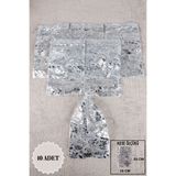 Mortex Gümüş Baskılı Tül Kese 10 Adet 15x25 Cm Kına, Havlu, Düğün, Çeyiz, Hediye, Yasin, Bohça,Yazma,Tesbih