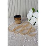 Mortex Kapuçino Şifon Kurdele 2.5 cm 20 mt-Bohça, Nikah, Nişan, Çeyiz, Hediye, Süsleme, Doğum Günü, Parti