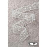 Mortex Kırık Beyaz Meksika Desen Fransız Güpür Dantel, Boy 1 Metre, En 5 cm; Masa Örtüsü, Sofra Bezi, Runner, Havlu Kenarı, Peçete, Perde, Nevresim, Pike, Yastık, Bohça, Abajur, Elbise ve Çeyiz Süsleme