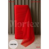 Mortex Kırmızı Hayal Tül Boy 1 MT En Sabit 3 MT Nişan, Kına, Düğün, Bohça, Kapı, Doğum Parti Süsleme Tül