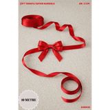 Mortex Kırmızı Saten Kurdele 2 cm 10mt - Bohça, Nikah, Nişan, Çeyiz, Hediye, Süsleme, Doğum Günü, Parti