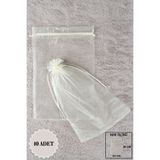 Mortex Krem Düz Organze Tül Kese 10 Adet 20x30 Cm Kına, Havlu Terlik Seccade Çeyiz Hediye Yasin Yazma Bohça