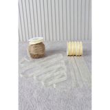 Mortex Krem Organze Tül Kurdele 1 cm 22 mt - Bohça, Nikah, Nişan, Çeyiz, Hediye, Süsleme, Parti
